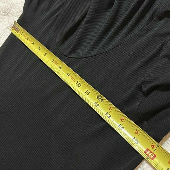 Cop Copine Black Sheer Funnel Neck. Crushed Velvet Sleeve design with thumb hole - Picture 8 of 11